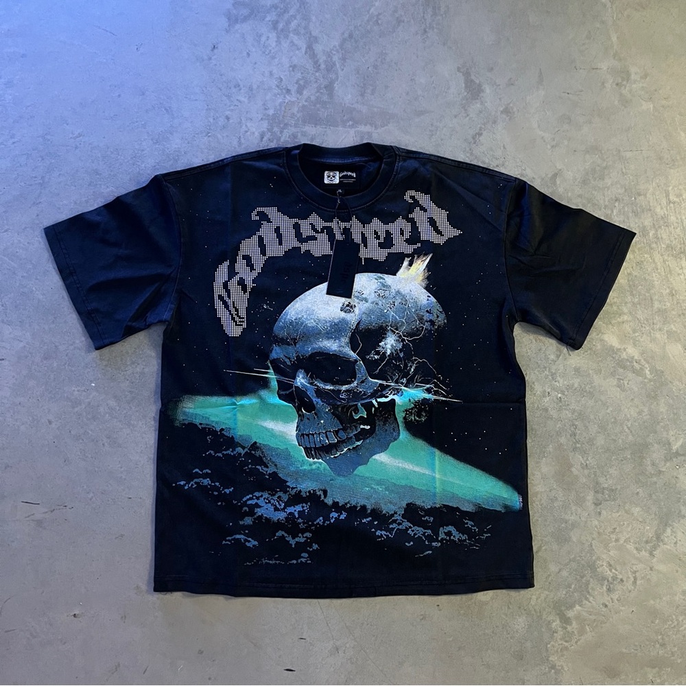 Black Graphic Skull C.O.T.F Godspeed Tee - Xtra Large